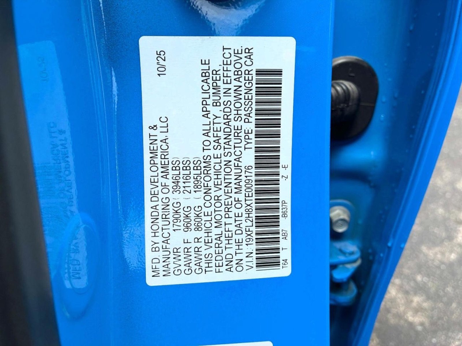 Additional photograph of 2026 Honda Civic Sport